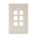 Leviton WALLPLATES WP 6PORT SG MID LA 41091-6TN